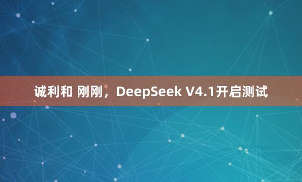 诚利和 刚刚，DeepSeek V4.1开启测试