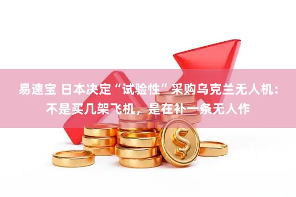 易速宝 日本决定“试验性”采购乌克兰无人机:不是买几架飞机,是在补一条无人作