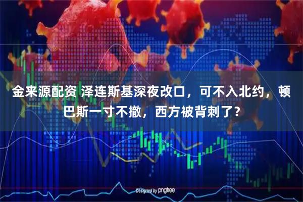 金来源配资 泽连斯基深夜改口，可不入北约，顿巴斯一寸不撤，西方被背刺了？